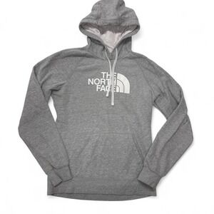 The‎ North Face Hoodie Womens Medium Gray Logo Pullover Sweatshirt Cotton Poly